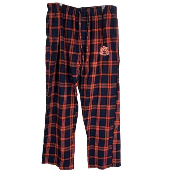 Concepts Sports Auburn University Pajama Pants Mens XXL Orange Blue Plaid Cozy - Picture 1 of 3